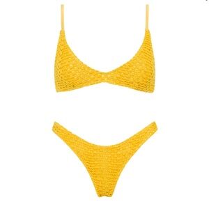Yellow crochet TRIANGL bathing suit